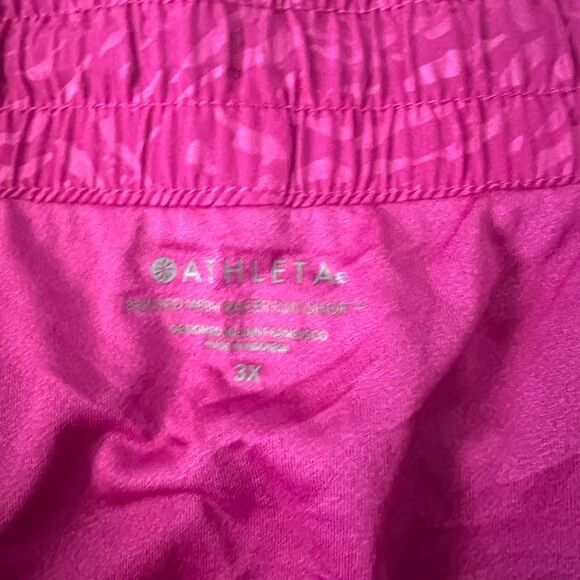 Athleta Printed Mesh Racer Run Mid Rise 4 Short- Size 3X - Picture 3 of 7